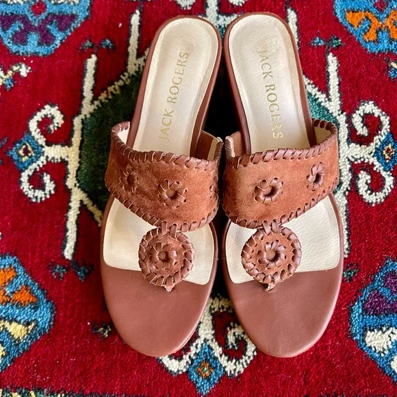 Jack Rogers Brown Slide Sandals - Picture 3 of 6